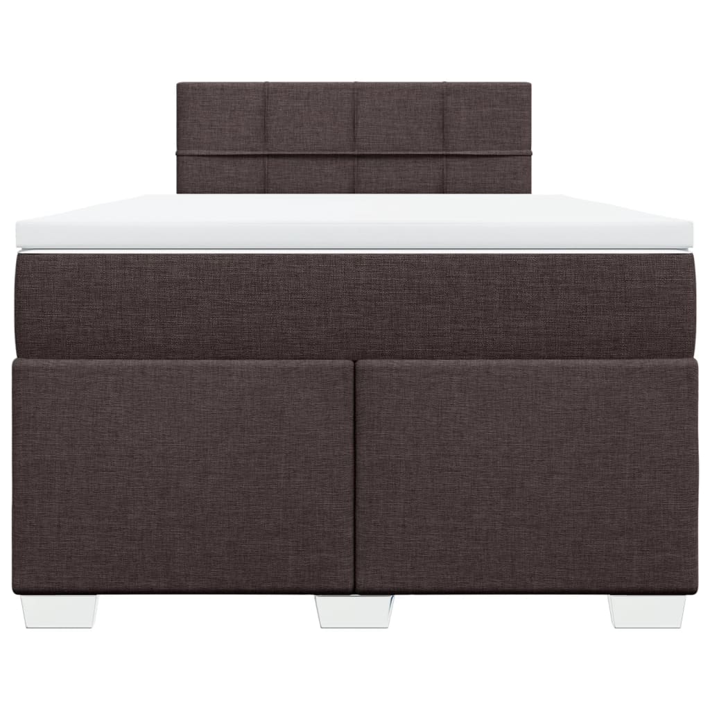 Boxspring met matras stof donkerbruin 120x190 cm