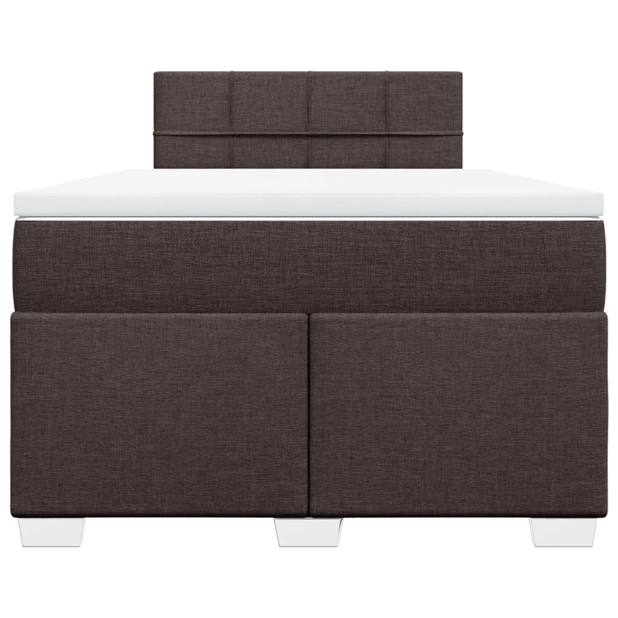 Boxspring met matras stof donkerbruin 120x190 cm