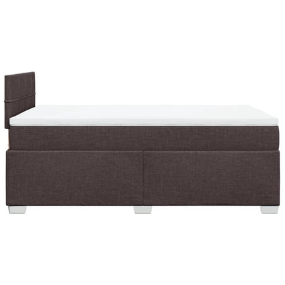 Boxspring met matras stof donkerbruin 120x190 cm