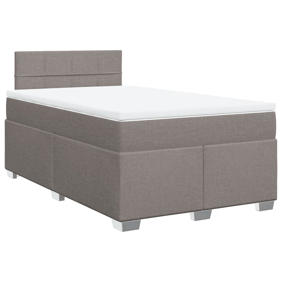Boxspring met matras stof taupe 120x190 cm