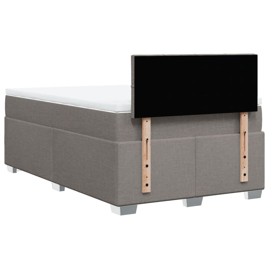 Boxspring met matras stof taupe 120x190 cm