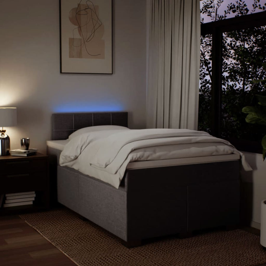 Boxspring met matras stof taupe 120x190 cm