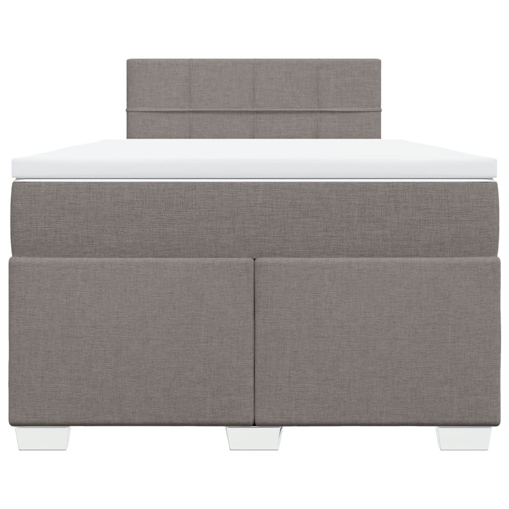 Boxspring met matras stof taupe 120x190 cm
