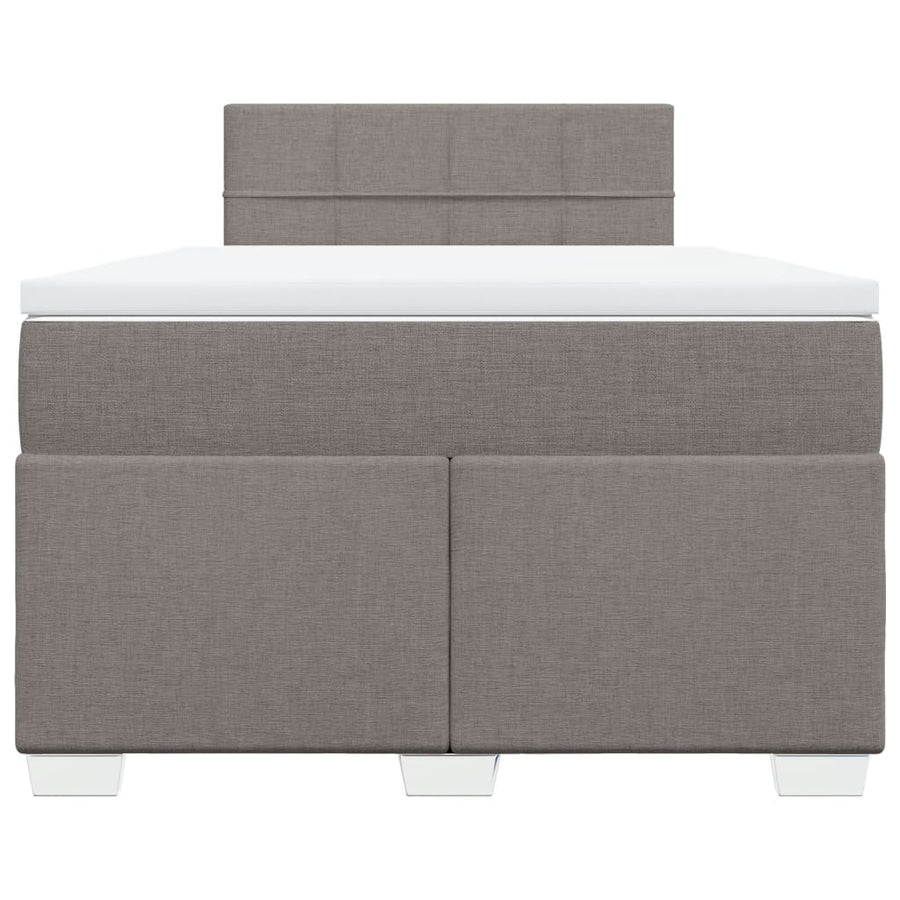 Boxspring met matras stof taupe 120x190 cm