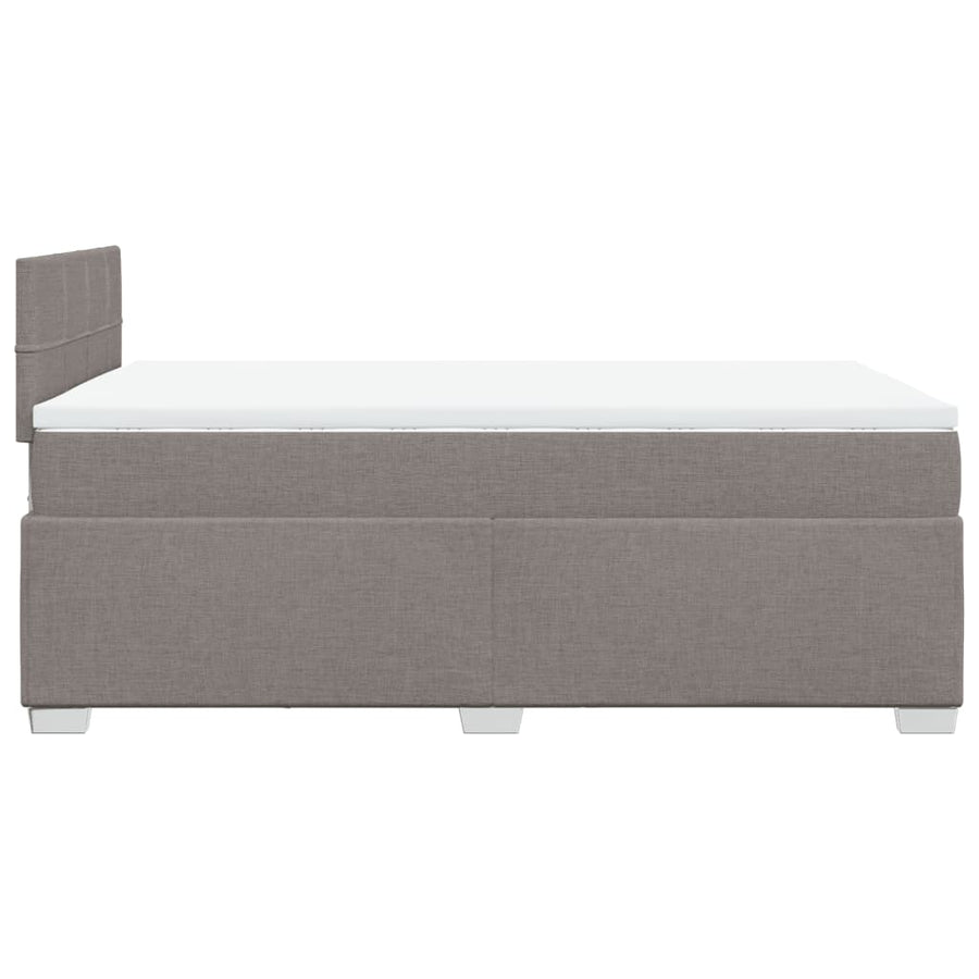Boxspring met matras stof taupe 120x190 cm