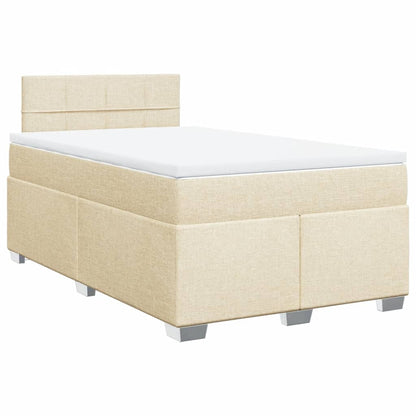 Boxspring met matras stof crèmekleurig 120x190 cm