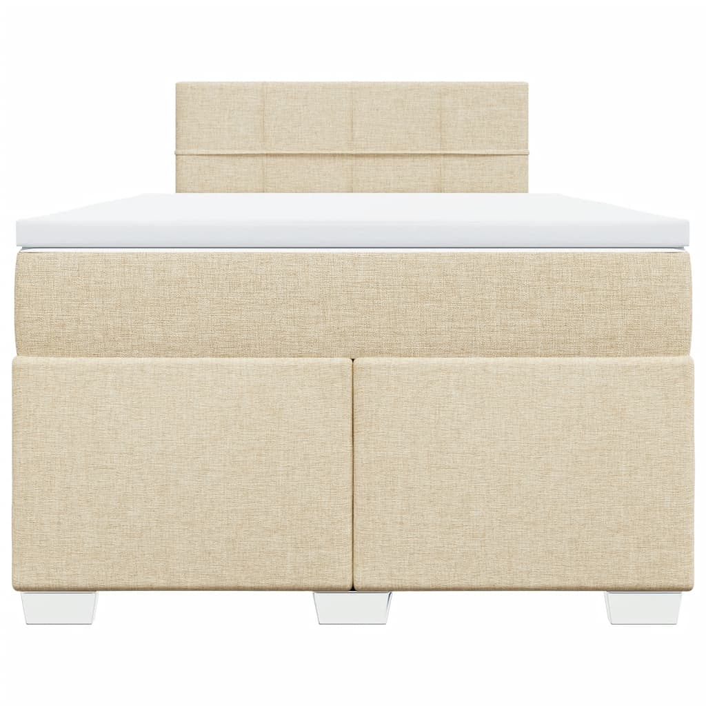 Boxspring met matras stof crèmekleurig 120x190 cm