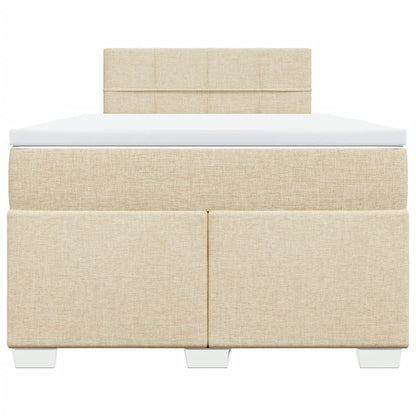 Boxspring met matras stof crèmekleurig 120x190 cm