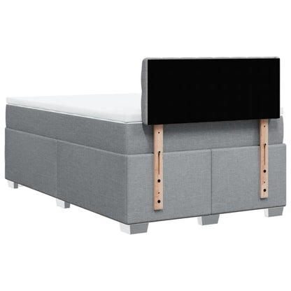 Boxspring met matras stof lichtgrijs 120x190 cm