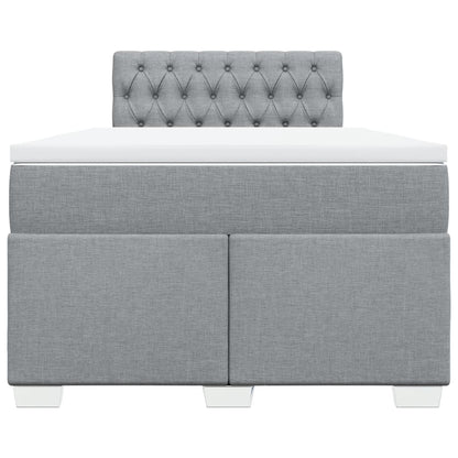 Boxspring met matras stof lichtgrijs 120x190 cm
