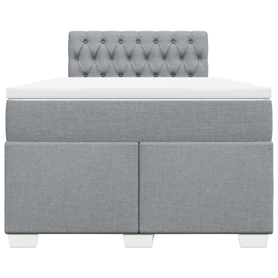Boxspring met matras stof lichtgrijs 120x190 cm