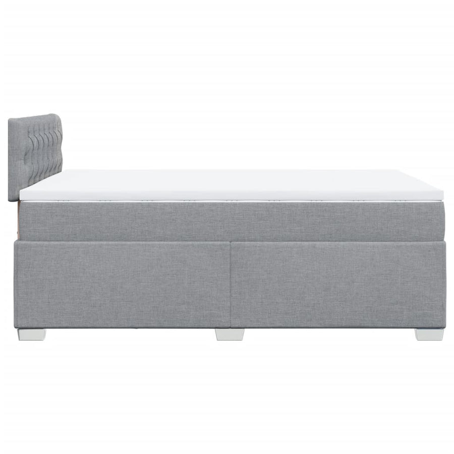 Boxspring met matras stof lichtgrijs 120x190 cm