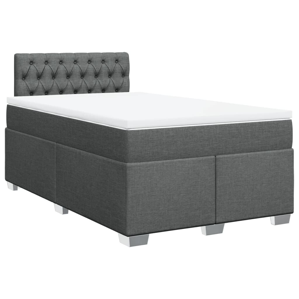 Boxspring met matras stof donkergrijs 120x190 cm