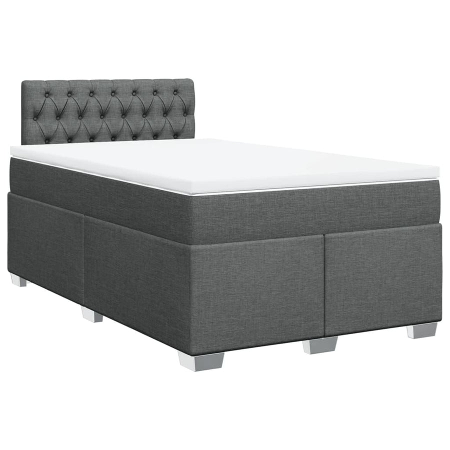 Boxspring met matras stof donkergrijs 120x190 cm