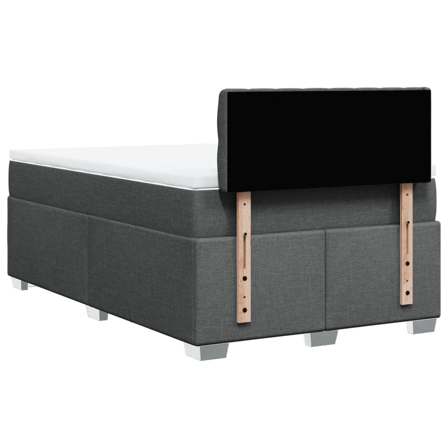 Boxspring met matras stof donkergrijs 120x190 cm