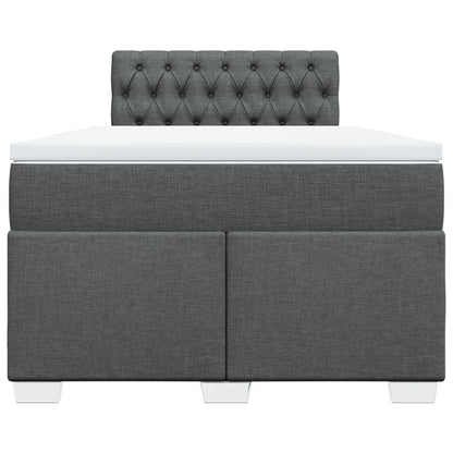 Boxspring met matras stof donkergrijs 120x190 cm