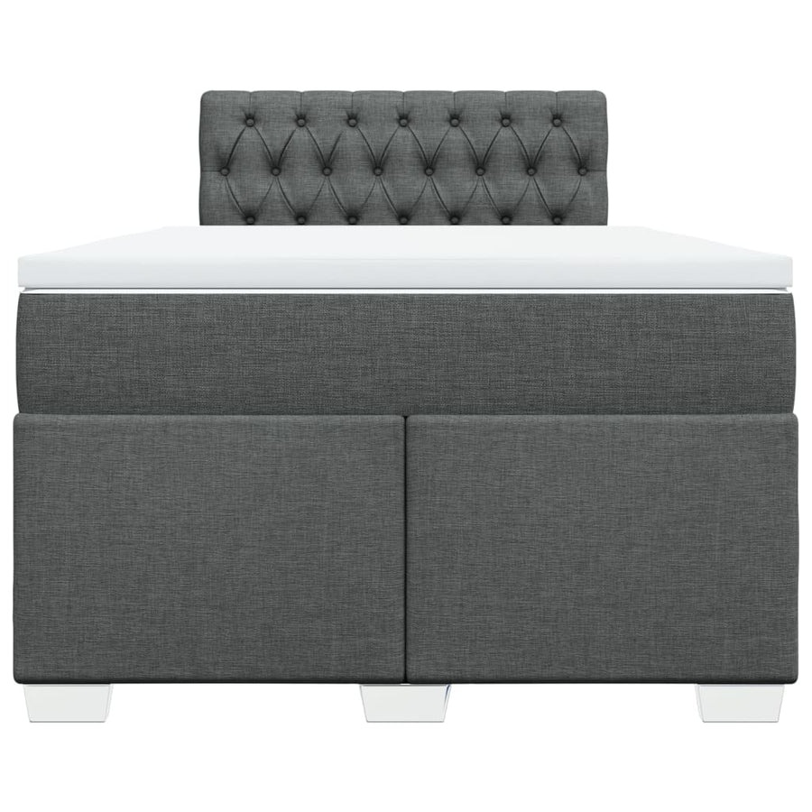 Boxspring met matras stof donkergrijs 120x190 cm