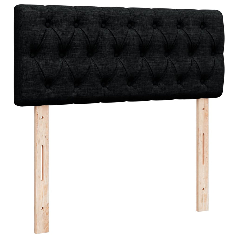 Boxspring met matras stof zwart 120x190 cm
