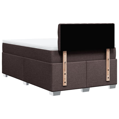 Boxspring met matras stof donkerbruin 120x190 cm