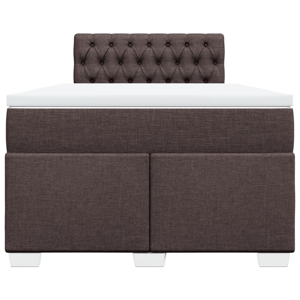 Boxspring met matras stof donkerbruin 120x190 cm