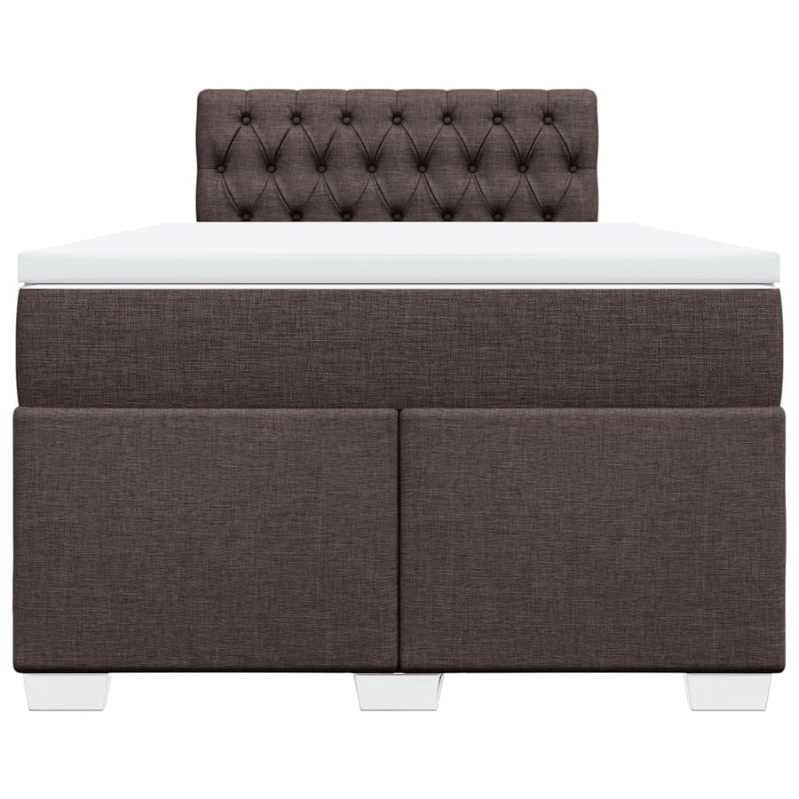 Boxspring met matras stof donkerbruin 120x190 cm