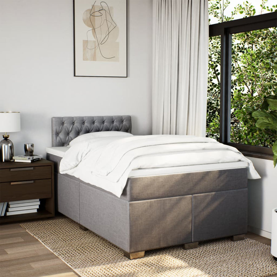 Boxspring met matras stof taupe 120x190 cm