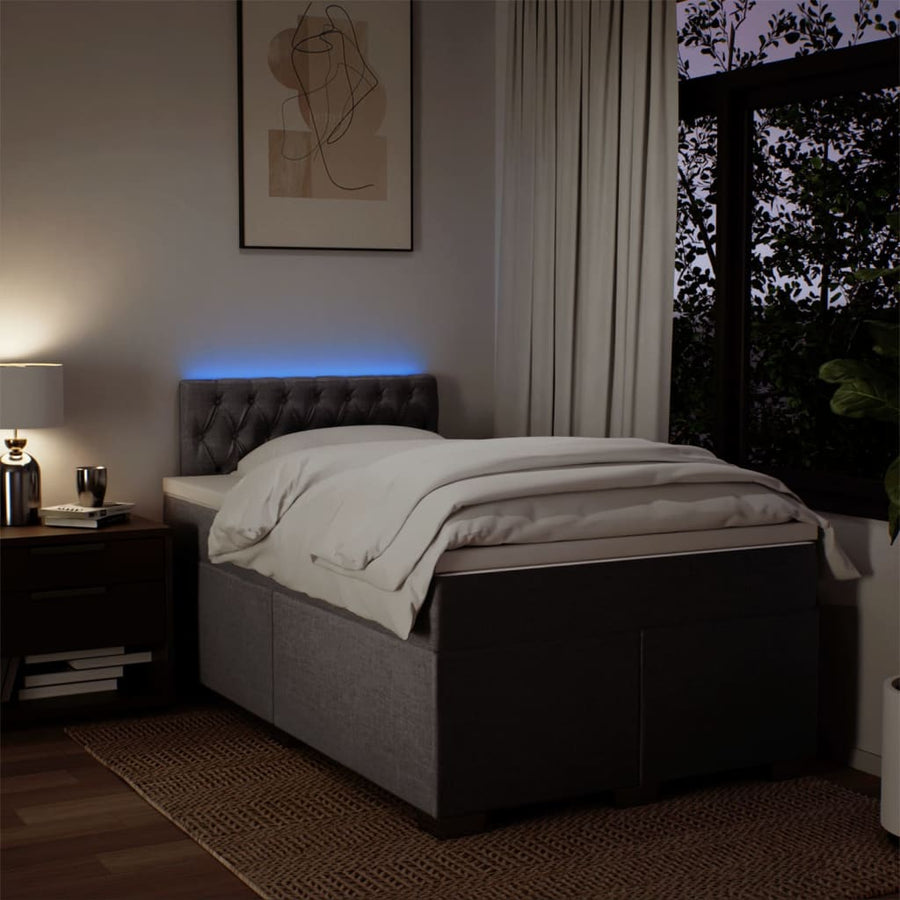 Boxspring met matras stof taupe 120x190 cm