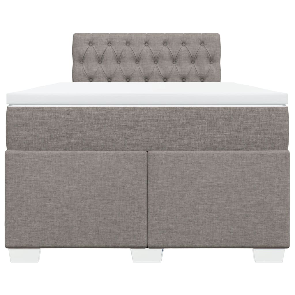 Boxspring met matras stof taupe 120x190 cm