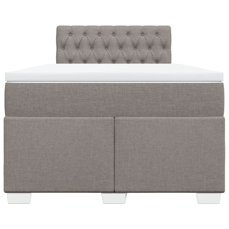Boxspring met matras stof taupe 120x190 cm