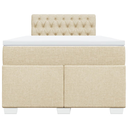 Boxspring met matras stof crèmekleurig 120x190 cm