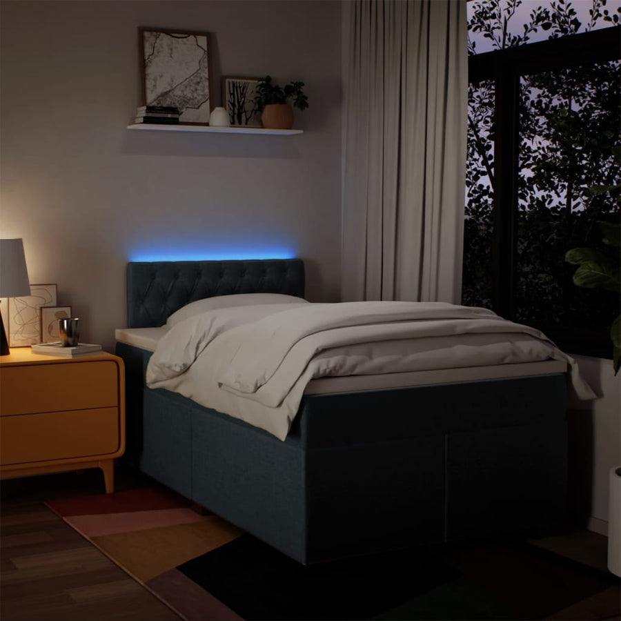 Boxspring Met Matras Stof 120 x 190 cm Blauw