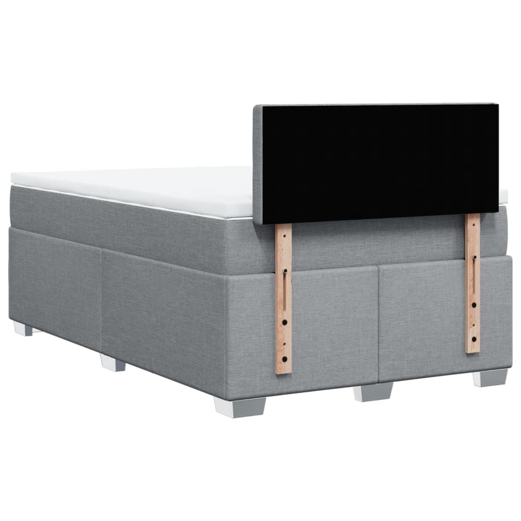Boxspring met matras stof lichtgrijs 120x190 cm