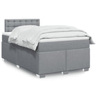 Box spring with light grey fabric mattress 120x190 cm