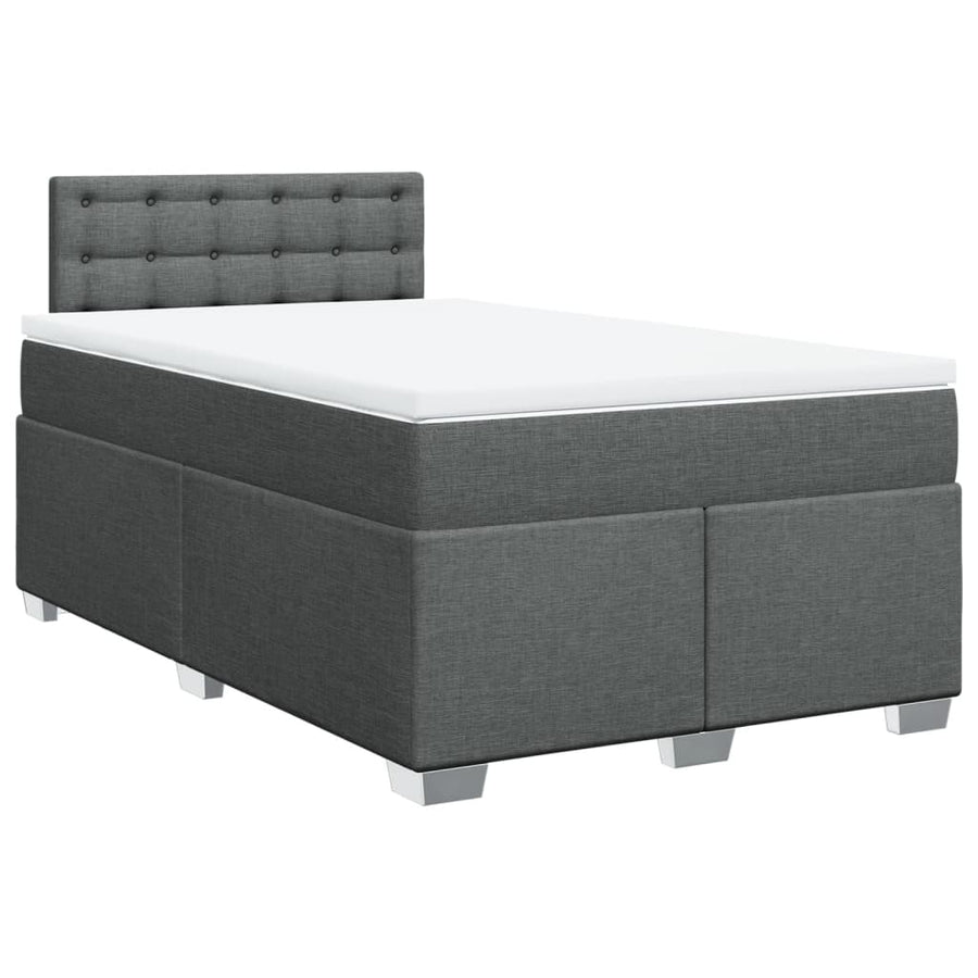 Boxspring met matras stof donkergrijs 120x190 cm