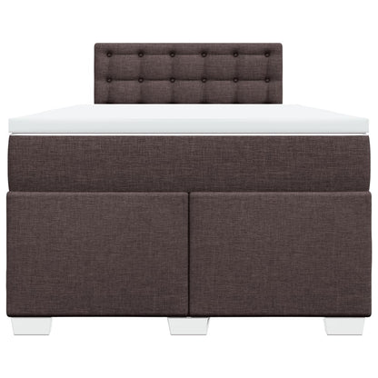 Boxspring met matras stof donkerbruin 120x190 cm