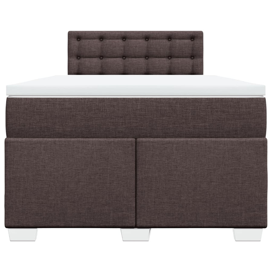 Boxspring met matras stof donkerbruin 120x190 cm