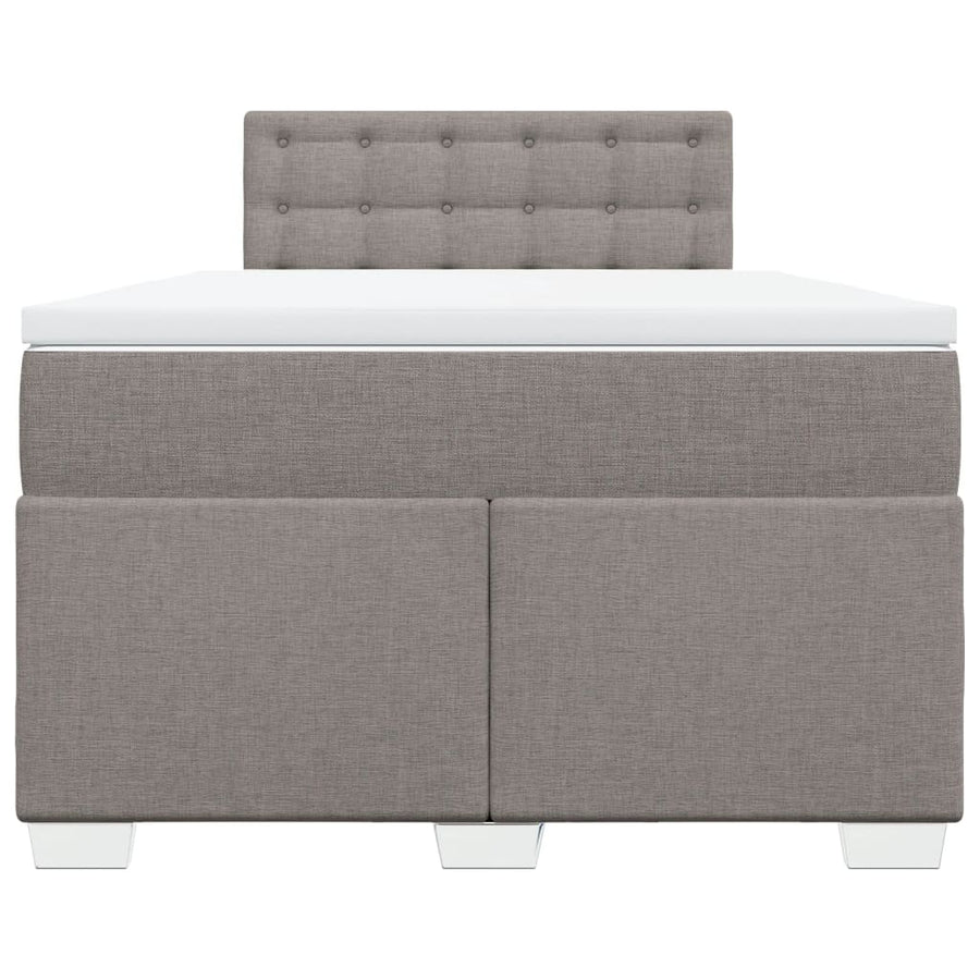 Boxspring met matras stof taupe 120x190 cm