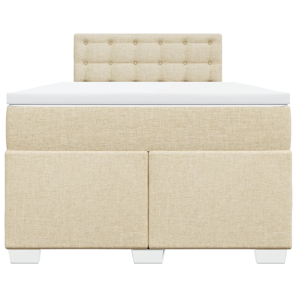 Boxspring met matras stof crèmekleurig 120x190 cm