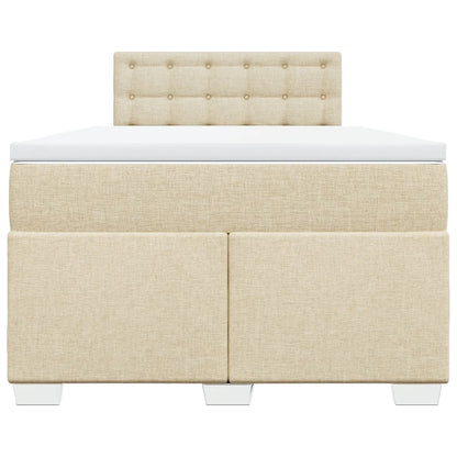 Boxspring met matras stof crèmekleurig 120x190 cm