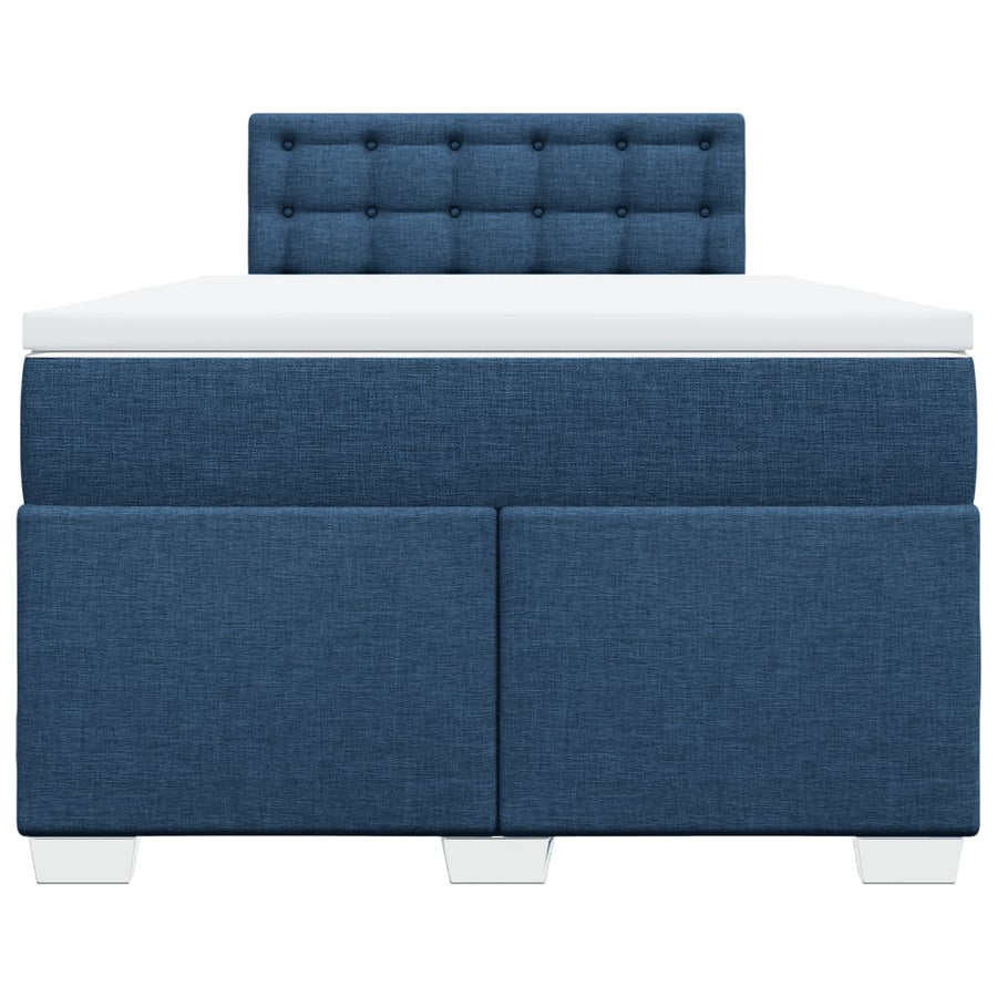Boxspring Met Matras Stof 120 x 190 cm Blauw