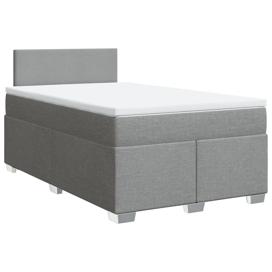 Boxspring met matras stof lichtgrijs 120x200 cm