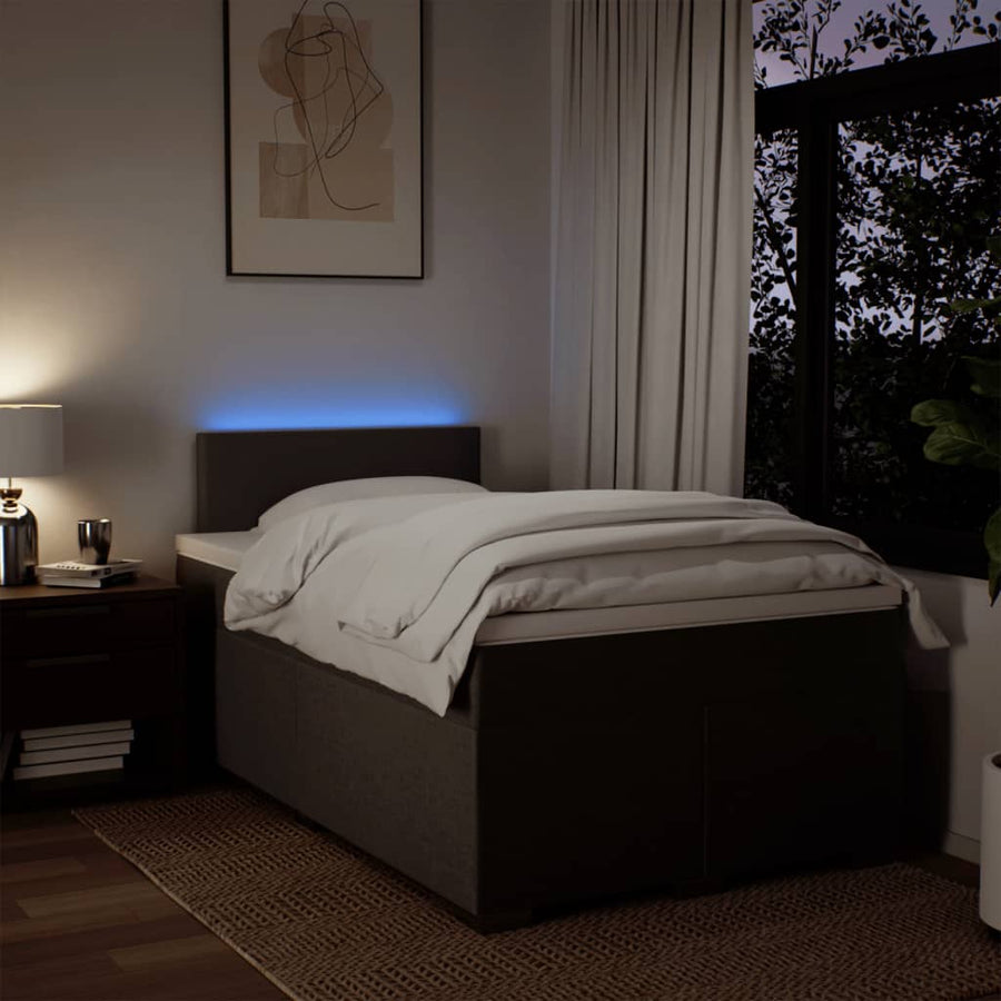 Boxspring met matras stof lichtgrijs 120x200 cm