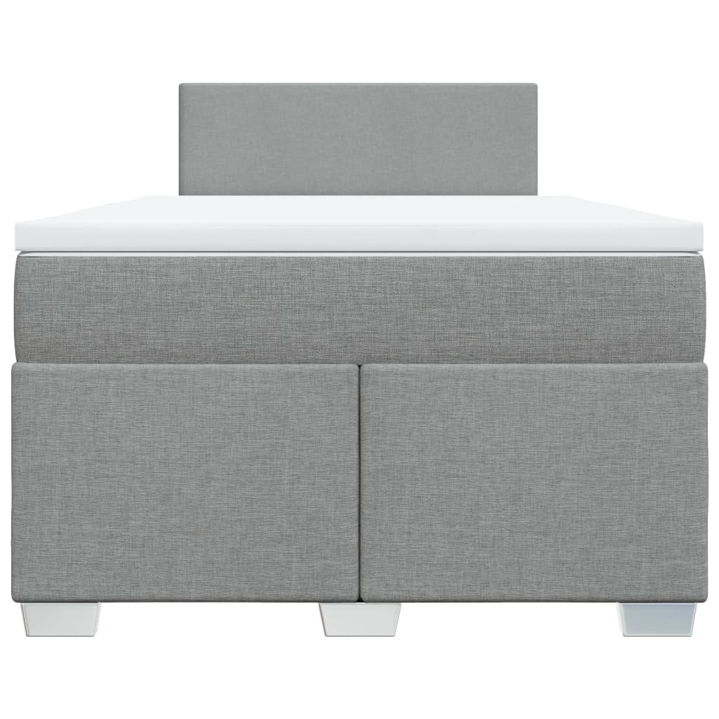 Boxspring met matras stof lichtgrijs 120x200 cm