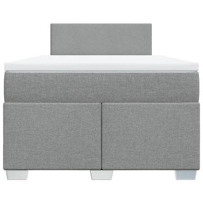 Boxspring met matras stof lichtgrijs 120x200 cm
