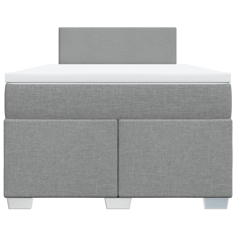 Boxspring met matras stof lichtgrijs 120x200 cm