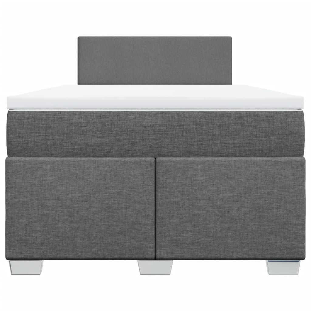 Boxspring met matras stof donkergrijs 120x200 cm