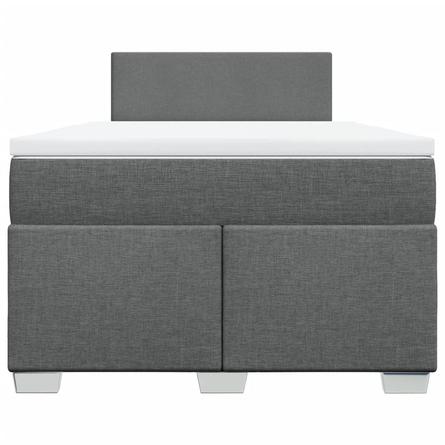 Boxspring met matras stof donkergrijs 120x200 cm