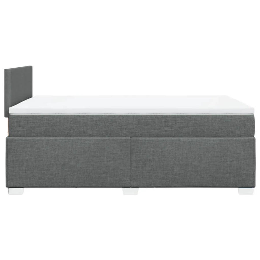 Boxspring met matras stof donkergrijs 120x200 cm