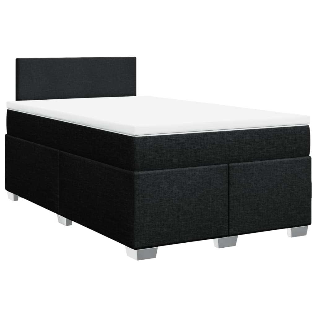 Boxspring met matras stof zwart 120x200 cm