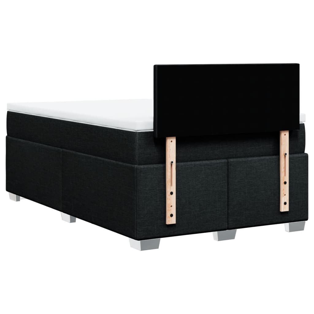 Boxspring met matras stof zwart 120x200 cm